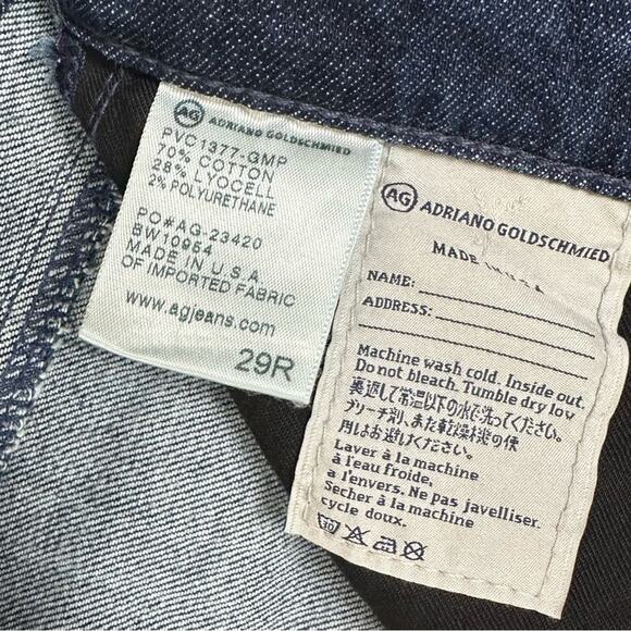 AG Adriano Goldschmied The Stevie Slim Straight Ankle Dark Wash Jeans Size 29 - Picture 5 of 5